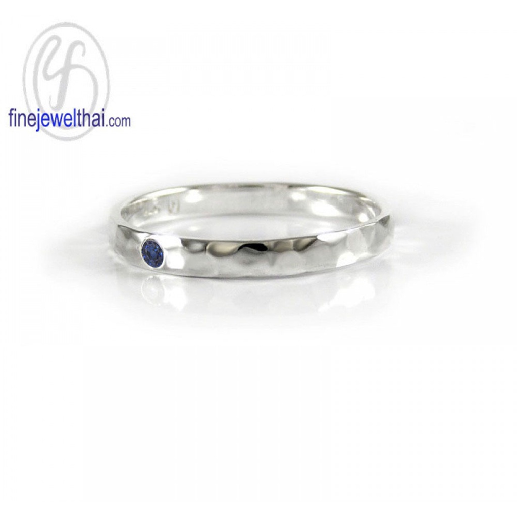 finejewelthai-แหวนไพลิน-ไพลินแท้-แหวนเงินแท้-พลอยประจำเดือนเกิด-blue-sapphire-silver-ring-birthstone-r1228bl