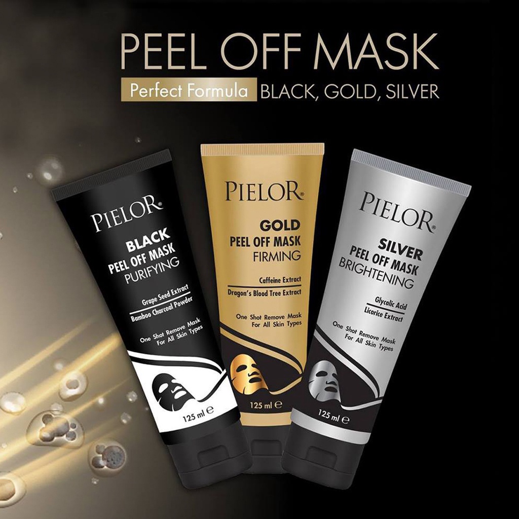 มาส์กพอกหน้า-pielor-peel-off-mask-125ml-มี-3-สูตรทองคำ-ผงถ่าน-สูตรเงิน-เห็นผลในครั้งแรกที่ใช้