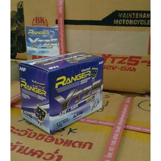 แบตมอเตอร์ไซค์ 12V 5A แบตเตอรี่มอไซค์RANGER YTZ-5 12V-5AP แบ็ตแห้งพร้อมใช้งาน  bhru