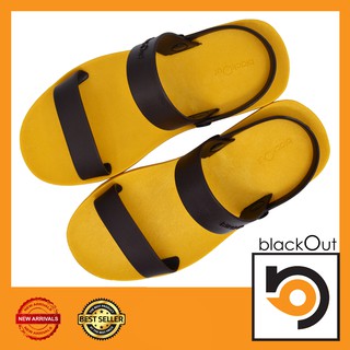 🔰 BlackOut SlingOver 🔰 รองเท้าแตะ แตะสวม พื้นเหลือง-หูน้ำตาล