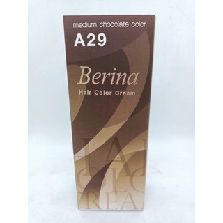 สินค้า เบอริน่า ครีมย้อมผม A29 สีช๊อคโกแลตกลาง60กรัม