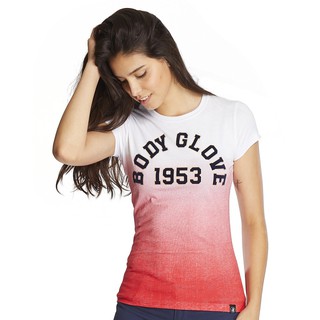 BODY GLOVE Premium Tee Women round neck เสื้อยืดแขนสั้นผู้หญิง สีแดง Red