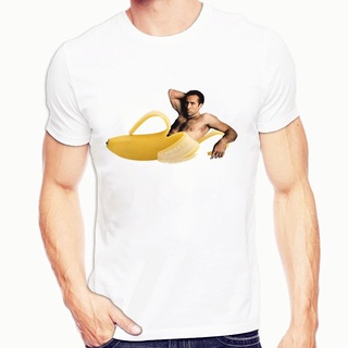 TSHIRTฝ้ายเสื้อยืด ลายกล้วย Nicolas Cage In A Banana สีขาว แบบสร้างสรรค์ สําหรับผู้ชายs-5xl