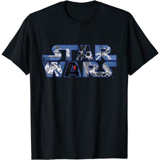 เสื้อยืดโอเวอร์ไซส์เสื้อยืด พิมพ์ลาย Star Wars Millennium Falcon and Death Star สําหรับผู้ชายS-3XL