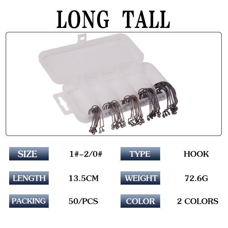 ตะขอเหล็กคาร์บอนสําหรับตกปลา-50-ชิ้นพร้อมกล่อง-1-2-1-0-3-0-4