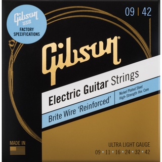 NEW 2021 🎁 สายกีต้าร์ไฟฟ้า Gibson Electric Guitar Strings Brite Wire Reinforced ขนาด 09-42 เบอร์ 9