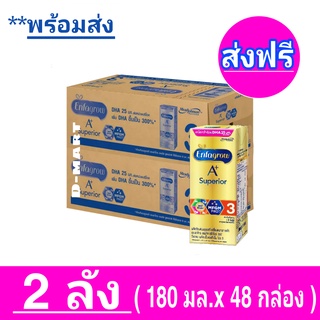 [ ส่งฟรี 2 ลัง ] เอนฟาโกร เอพลัส สูตร 3 ซุพีเรียร์ นมกล่อง ยูเอชที รสจืด 24 กล่อง จำนวน 2 ลัง Enfagrow A+ Superior UHT