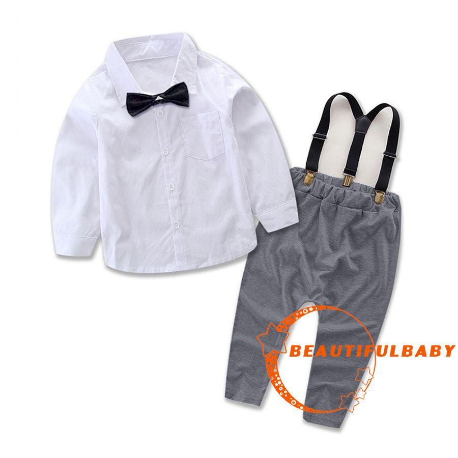 bya-เด็กวัยหัดเดินที่น่ารักเด็กทารกผ้าฝ้ายเสื้อผ้าเด็ก-กางเกงผ้าลาย-2pcs-outfits-ชุดสุภาพบุรุษสไตล์เสื้อผ้า