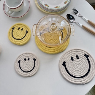 Placemats รอยยิ้มรองแก้วถ้วยฉนวนความร้อน Placemats