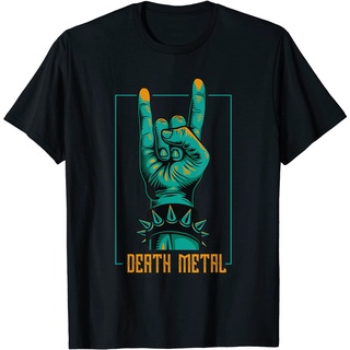 ROUND คอลูกเรือเสื้อยืด พิมพ์ลายวงดนตรี Death Metal Rock N Roll Goth Genre ทรงพลัง สําหรับผู้ชาย-4XL