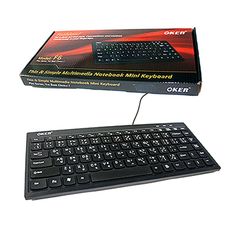 ภาพหน้าปกสินค้าคีย์บอดโน้ตบุ๊ค USB Keyboard OKER OKER (mini F6) จากร้าน dawn.1368 บน Shopee