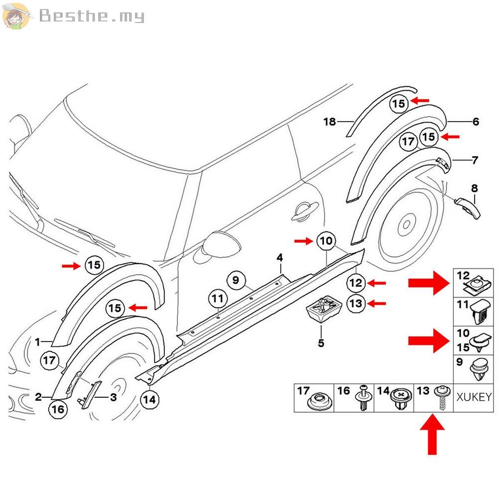 สกรูโลหะ-สีเงิน-14-มม-สําหรับ-bmw-hex-head-20-ชิ้น