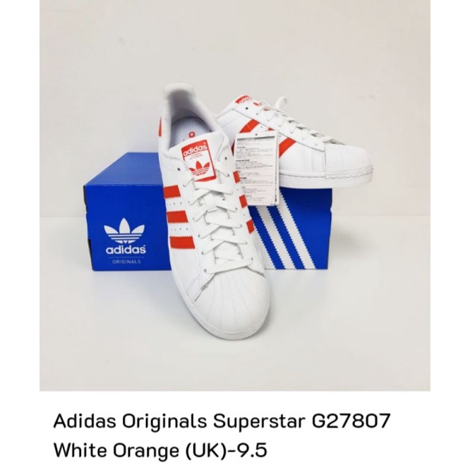 รองเท้า Adidas Originals Superstar G27807 White Orange (UK)-9.5 | Shopee  Thailand