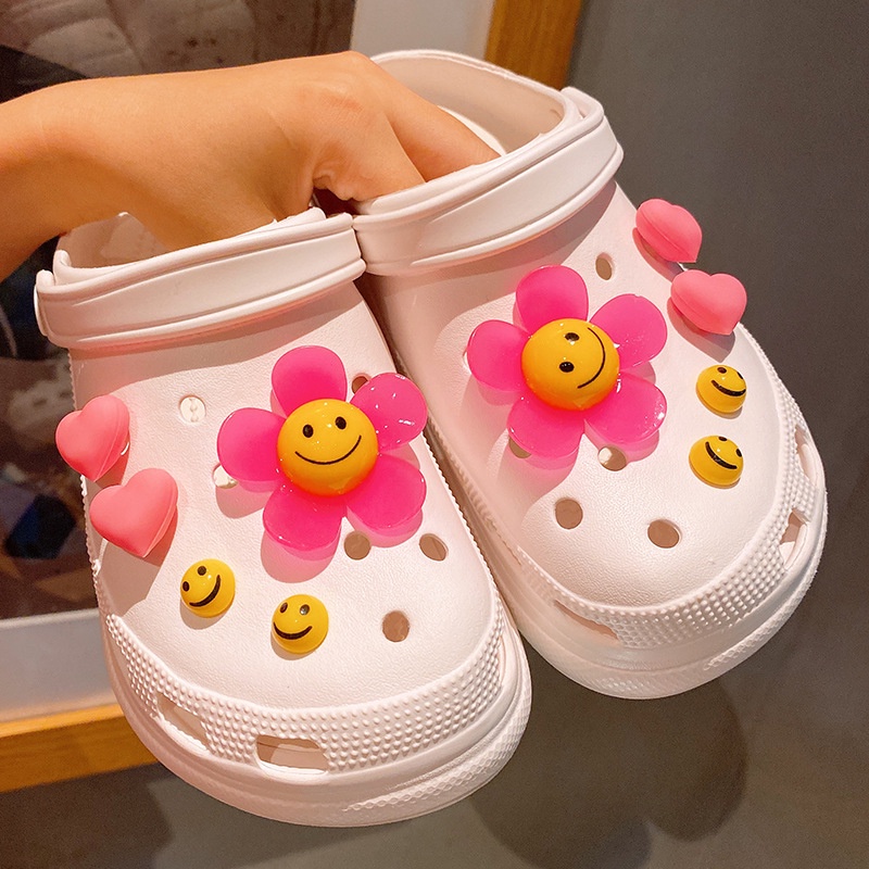 crocs-ชุดจิบบิตไข่มุก-ดอกเดซี่-ดอกทานตะวัน-หัวใจ-เครื่องประดับ-สําหรับตกแต่งรองเท้าผู้หญิง