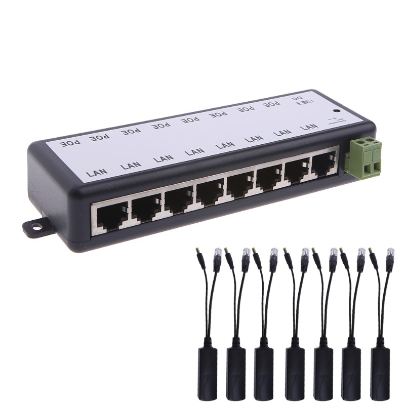  PoE World PoE Injector 8 Port Power Over Ethernet