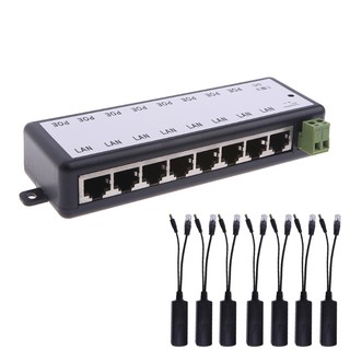 8 Port POE Injector For CCTV Surveillance IP Cameras Power Over Ethernet Adapter