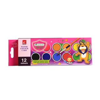 (Clearance!) Master Art มาสเตอร์อาร์ต สีน้ำ สีน้ำก้อน 12 สี *ไม่แถมพู่กัน* (กล่องกระดาษ)