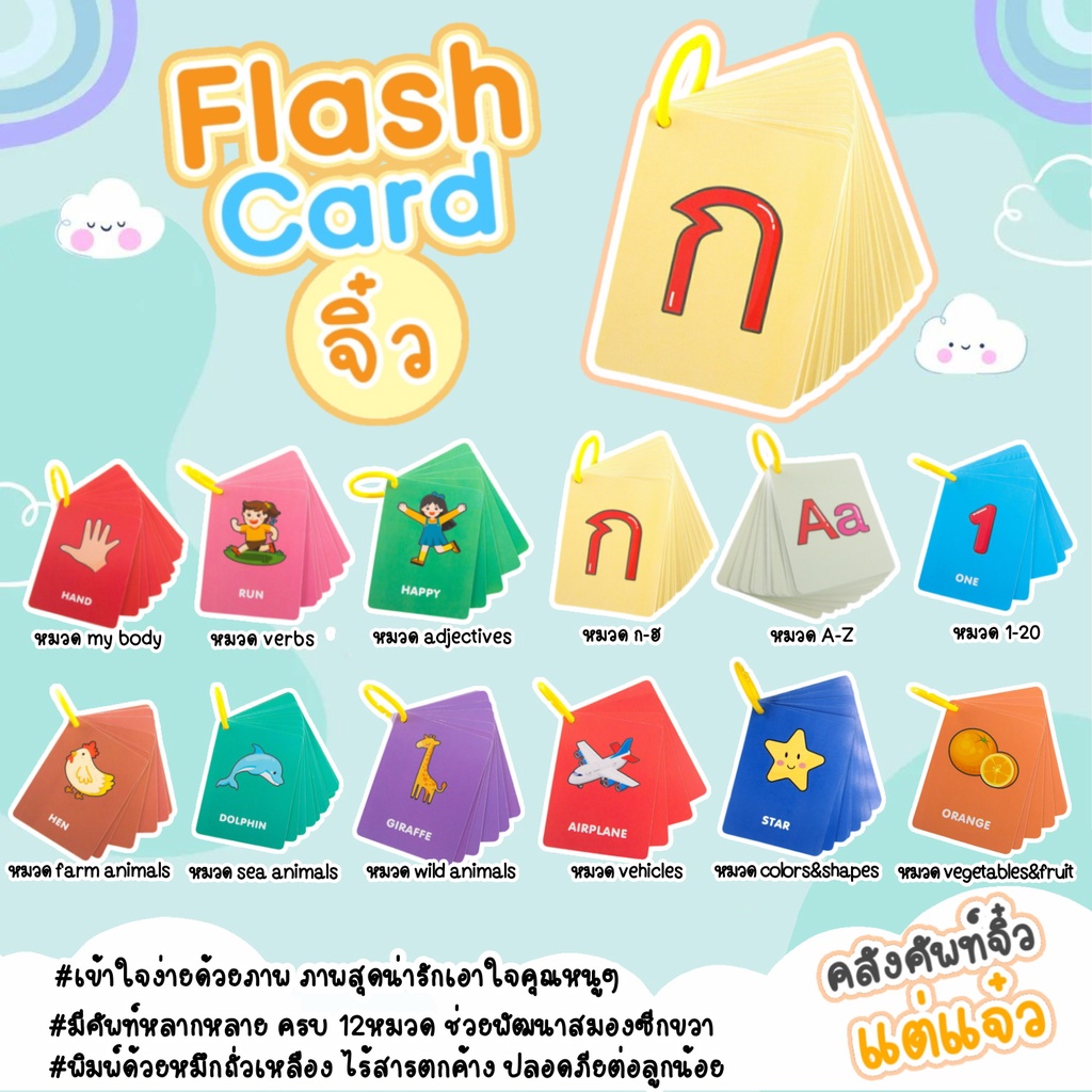 รูปภาพของการ์ดคำศัพท์ แฟลชการ์ดจิ๋ว มี 12 หมวด (เลือกได้) Flash Card บัตรคำศัพท์บัตรคำ บัตรภาพสอนภาษา ชุดแฟลชการ์ด การ์ดภาพสัตว์ลองเช็คราคา