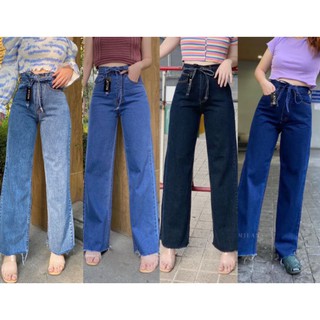 atom jeans กางเกงยีนส์เอวสูงทรงกระบอก รุ่นผูกโบว์ ผ้านิ่มเหมือนเดิมจ้า สินค้างานจริงนะคะ💕