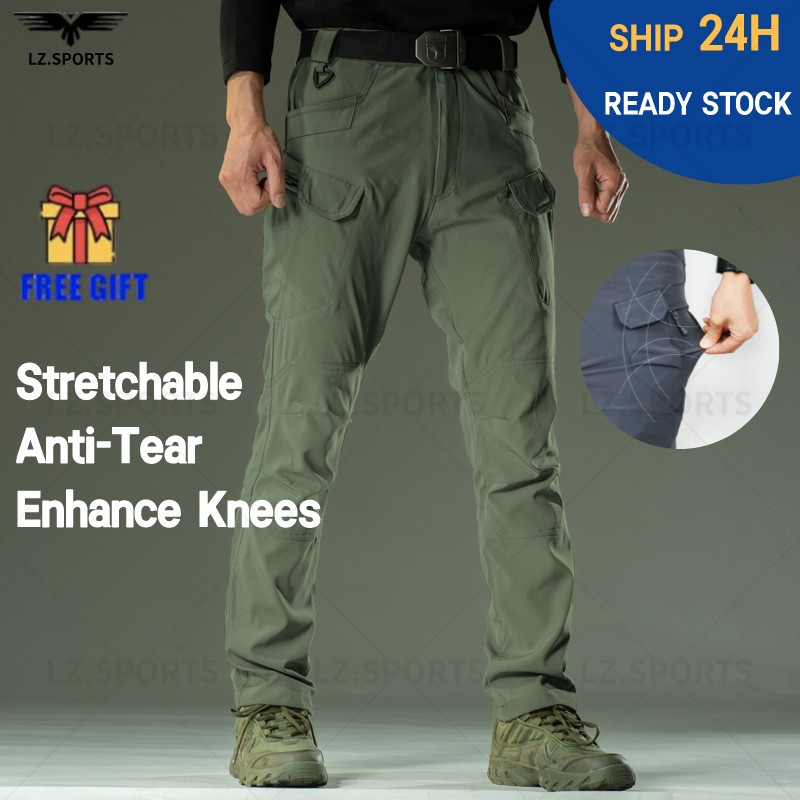 eaglade-กางเกงคาร์โก้ยุทธวิธี-สําหรับผู้ชาย-ix7stretch-สีเขียว
