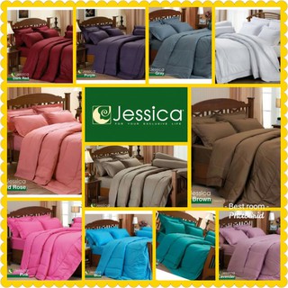 ลิขสิทธิ์แท้💯%Jessica : ชุดผ้าปูที่นอน (ไม่รวมผ้านวม)มีขนาด 3.5, 5 , 6 ฟุต สีหลายสีให้เลือกJessica TC เครื่องนอนเจสซิก้า