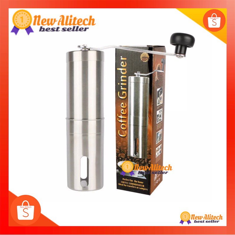 ราคาและรีวิว(Silver) Stainless Steel hand Coffee Grinder เครื่องบดกาแฟแฟชั่นสแตนเลสแบบใช้มือ