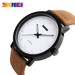 SKMEI Fashion Casual Mens Watches Top Brand Luxury Leather Strap 3Bar Waterproof Quartz Wristwatches relogio masculino