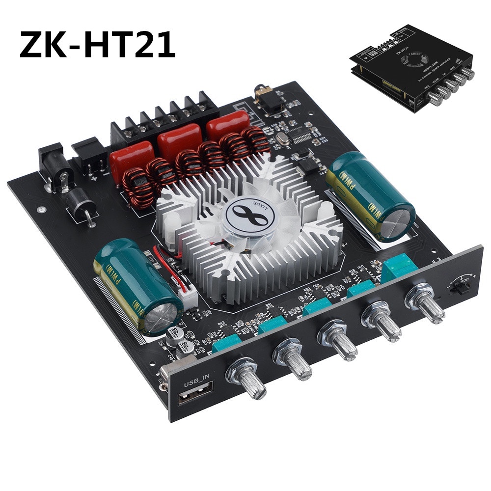 ภาพหน้าปกสินค้าZK-HT21 เครื่องขยายเสียง 2.1 ช่อง TDA7498E บลูทูธซับวูฟเฟอร์ดิจิตอลสูง 160W * 2 + 220W พัดลมระบายความร้อนในตัว จากร้าน 5or3cb4q_k บน Shopee