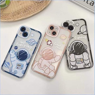 เคสโทรศัพท์มือถือแบบนิ่ม ใส ลายนักบินอวกาศ แฟชั่น สําหรับ IPhone 13 13pro 12promax SE2 2020 11 Pro MAX 6S 7 8 Plus XS XR