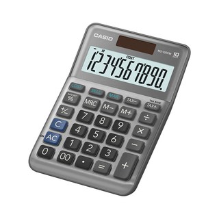 Casio Calculator เครื่องคิดเลข  คาสิโอ รุ่น  MS-100FM แบบตั้งโต๊ะ ขนาดกะทัดรัด 10 หลัก สีเทา