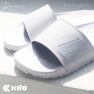 Dance Triple White ขาวล้วน ครีม Kito Dance รุ่น AH2แท้100% ส่งพร้อมกล่องทุกคุ่ รองเท้าแตะลำลองชาย-หญิง ไซส์ 36-43