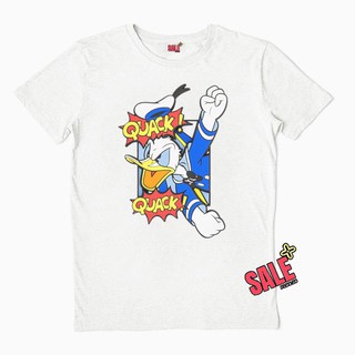 เสื้อยืดผ้าฝ้ายพิมพ์ลายขายดี เสื้อยืดแนว Street style t-shirt [Donald Duck QUACK QUACK]