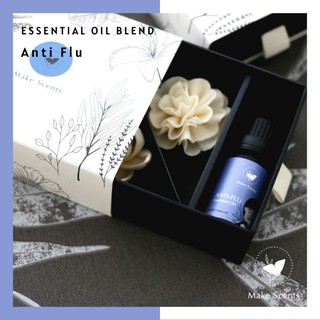 (Make Scents) Anti Flu Essential Oil with Flower Set น้ำมันหอมระเหย กลิ่นหอมผ่อนคลาย ธรรมชาติ 100% พร้อมเซ็ตดอกไม้