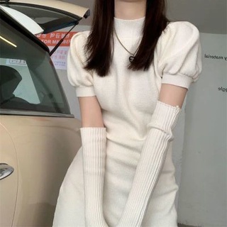 Hot sale! มีสินค้า⭐ ชุดเดรสถัก แขนยาว สไตล์เกาหลี สำหรับผู้หญิง