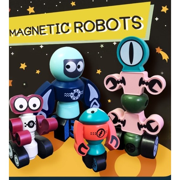 magnetic-robot-หุ่นยนต์แม่เหล็ก-ตัวต่อหุ่นยนต์แม่เหล็กอัจฉริยะ-ของเล่นเสริมพัฒนาการ