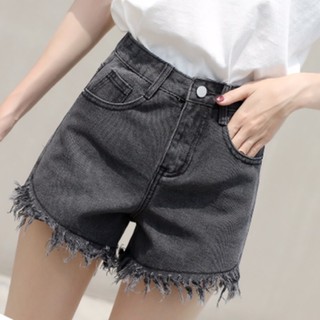 2020แบบใหม กางเกงยีนส์ผู้หญิงเอวสูงขาสั้นสีฟ้าอ่อนแถบข้าง  denim shorts womens high waist little daisy -