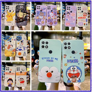 For เคส oppo A16 A15 1A5S เคส oppo A53 2020 A32 A95 5G phone case Crayon Shinchan Doraemon Babi Biqiu Astronaut Rabbit Bear Cute Cartoon กรณีการ์ตูน เคสซิลิโคน