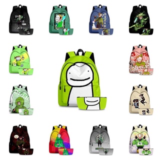 2PCS Dream SMP 3D Men Women Backpack Cute Dreamwastaken Elementary Student School Bag Gift For Kids