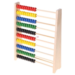 De ของเล่นไม้ Abacus 10 แถวหลากสีของเล่นเสริมการศึกษาเด็ก