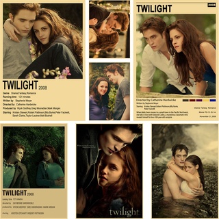 โปสเตอร์กระดาษคราฟท์ ลายภาพยนตร์ The Twilight Saga สไตล์คลาสสิก สําหรับตกแต่งผนังบ้าน บาร์ คาเฟ่ DIY