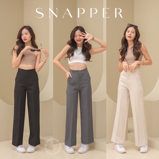 สินค้า snapper _SP004 กางเกงขายาว กระบอกกลาง ตะขอหน้า เอวสูง ใส่แล้วสูงมาก ผ้าไอวี่ ผ้าหนาไม่บาง อยู่ทรง ควรมีติดตู้สุดๆจ้า🦄