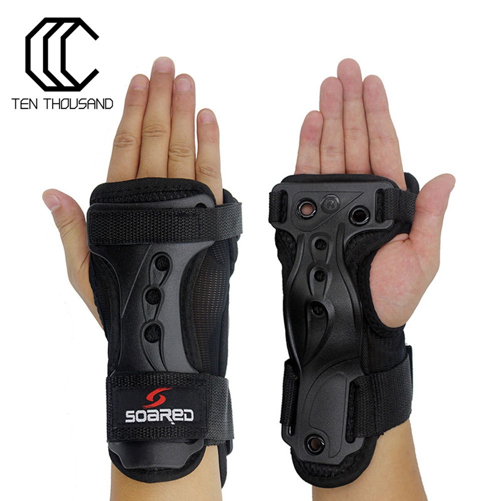 ราคาและรีวิวT~ 2Pcs Snowboard Skating Adjustable Wrist Support Hand Palm Guard Protector