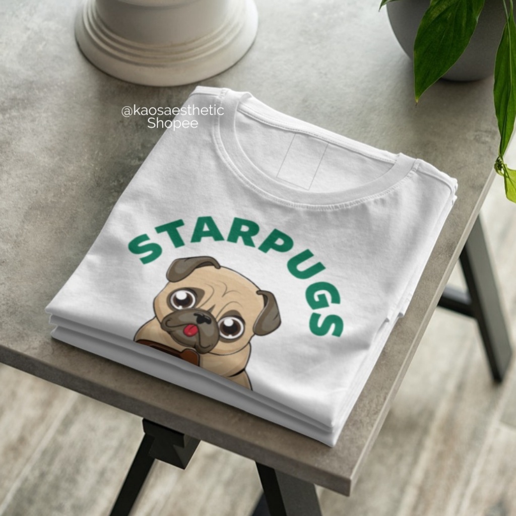 เสื้อยืดแขนสั้น-คอหยาบ-โอเวอร์ไซซ์-ลายแบรนด์กาแฟ-starpugs-30s-mahal-l-xl-xxl-สําหรับผู้ชาย-และผู้หญิง-ไซซ์-100