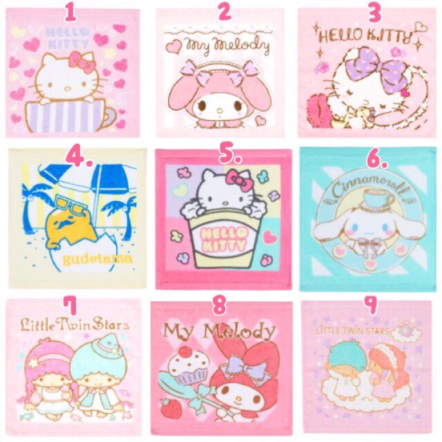 ผ้าเช็ดหน้าขนหนู-sanrio