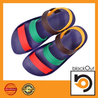🔰 BlackOut X1Sling 🔰 รองเท้าแตะ  รองเท้ายางกันลื่น พื้นน้ำเงิน(หูรุ่ง)