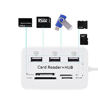 USB Hub Combo 2.0 3 Ports Card Reader High Speed Multi USB Splitter Hub USB Combo All In One