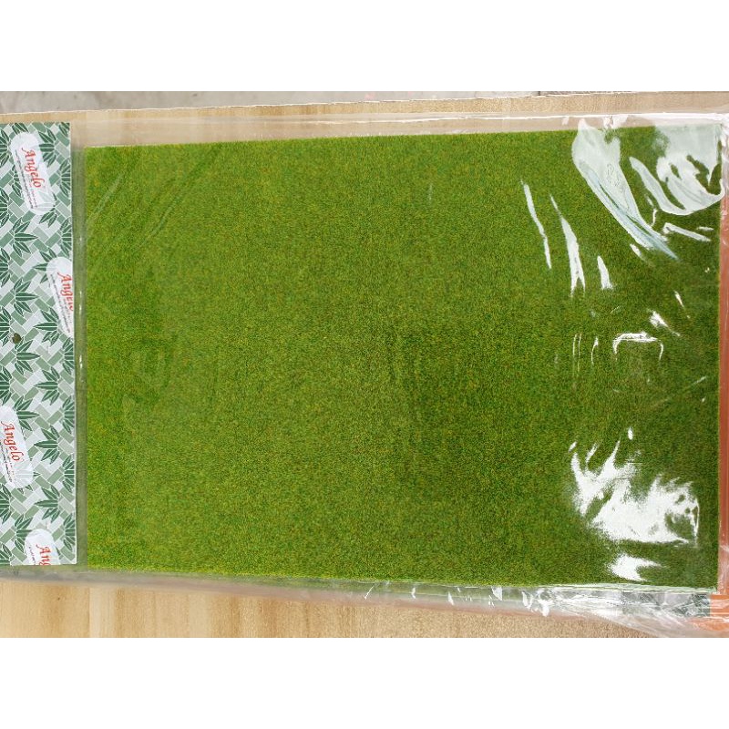 แผ่นหญ้าเทียมละเอียดสำหรับงานตัดโมเดล Model grass mat มีขนาด 60×90ซม ...
