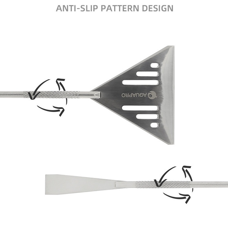 aquapro-ที่เกลี่ยดิน-33cm-ทราย-สำหรับจัดแต่งตู้ไม้น้ำ-ที่เกลี่ยดินทราย-ด้ามเกลี่ยดินทราย-สแตนเลส-sand-scrapper-พลั่วดิน