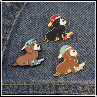 ★ Parkour Dogs - Play With The Skateboard Brooches ★ 1Pc Fashion Doodle Enamel Pins Backpack Button Badge Brooch