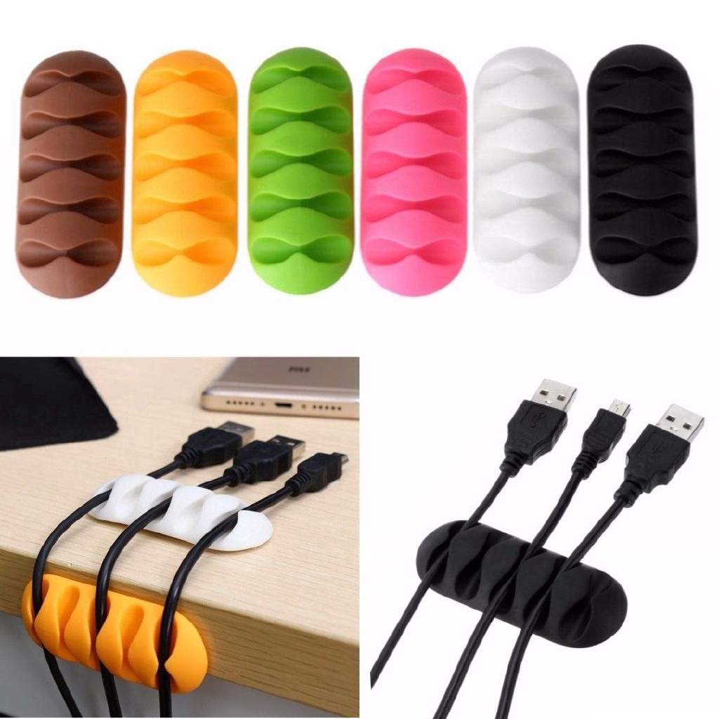 cable-reel-organizer-desktop-clip-cord-management-headphone-wire-holder-new